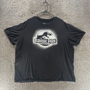 Jurassic Park Shirt Adult 2XL XXL Black Jurassic World Cotton Casual Logo Dino